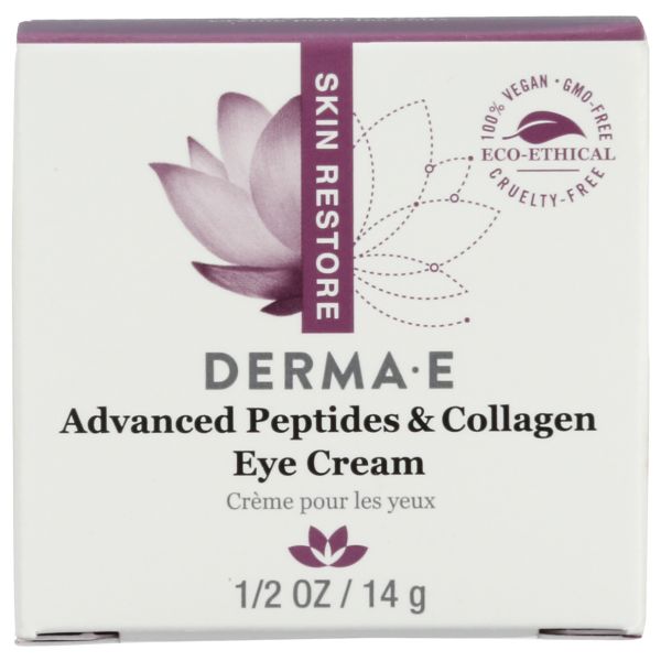 DERMA E: Advanced Peptides and Flora Collagen Eye Cream, 0.5 oz