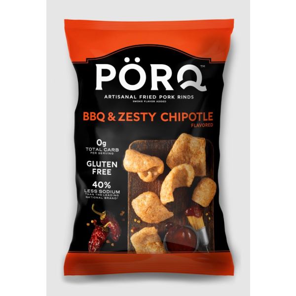 PORQ: Bbq Zesty Chipotle Pork Rinds, 2 oz
