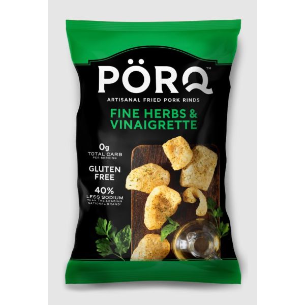 PORQ: Fine Herbs Vinaigrette Pork Rinds, 2 oz