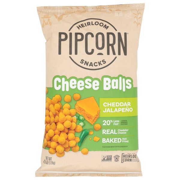 PIPCORN: Jalapeno Cheddar Cheese Balls, 4.5 oz