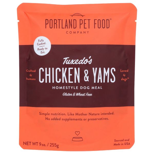 PORTLAND PET FOOD COMPANY: Tuxedos Chicken and Yams Meal Pouch, 9 oz