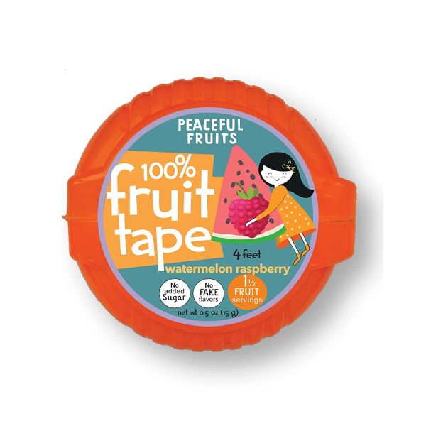 PEACEFUL FRUITS: Watermelon Raspberry Candy Fruit Tape, 0.5 oz