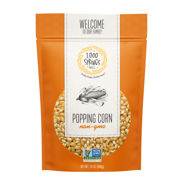 1000 SPRINGS MILL: Non GMO Popping Corn, 24 oz