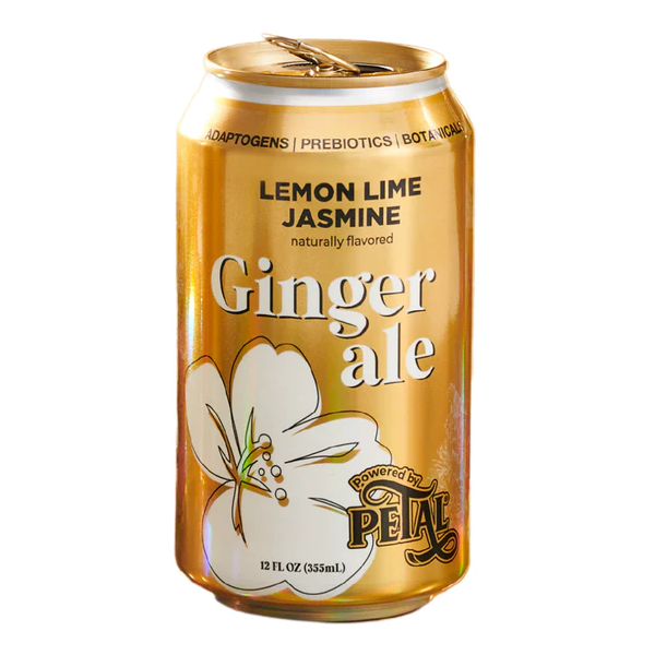 PETAL: Lemon Lime Jasmine Ginger Ale Soda, 12 fo