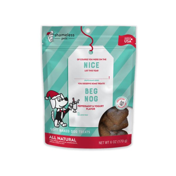 SHAMELESS PETS: Treat Dog Nice Beg Nog, 6 oz