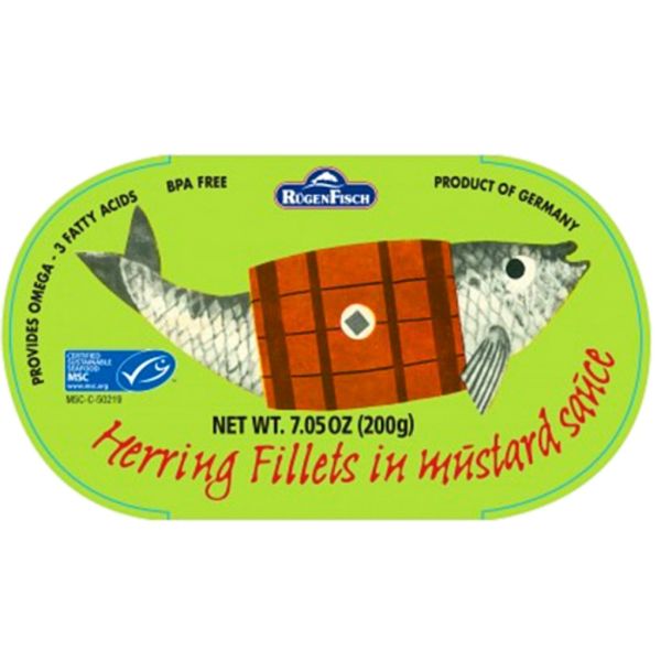 RUGEN FISCH: Herring In Mustard Sauce Tin, 7.05 oz