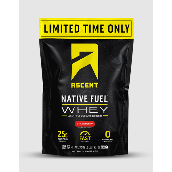 ASCENT: Strawberry Whey Protein Powder, 2 lb