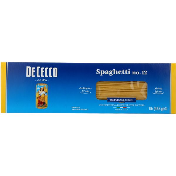 DE CECCO: Spaghetti No 12 Pasta, 16 oz