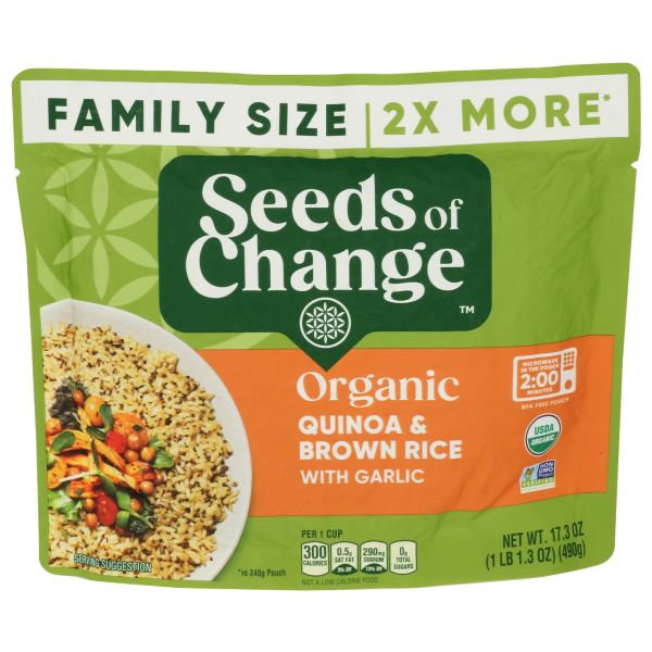 SEEDS OF CHANGE: Organic Quinoa and Brown Rice with Garlic, 17.3 oz