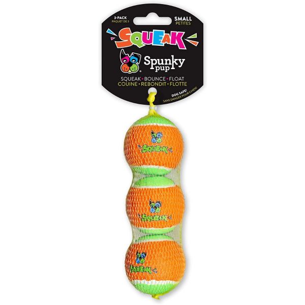 SPUNKY PUP: Squeaky Tennis Balls Small 3pk, 1 ea