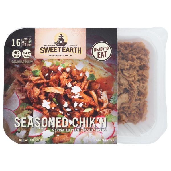 SWEET EARTH: Seasoned Chicken Shreds, 8 oz