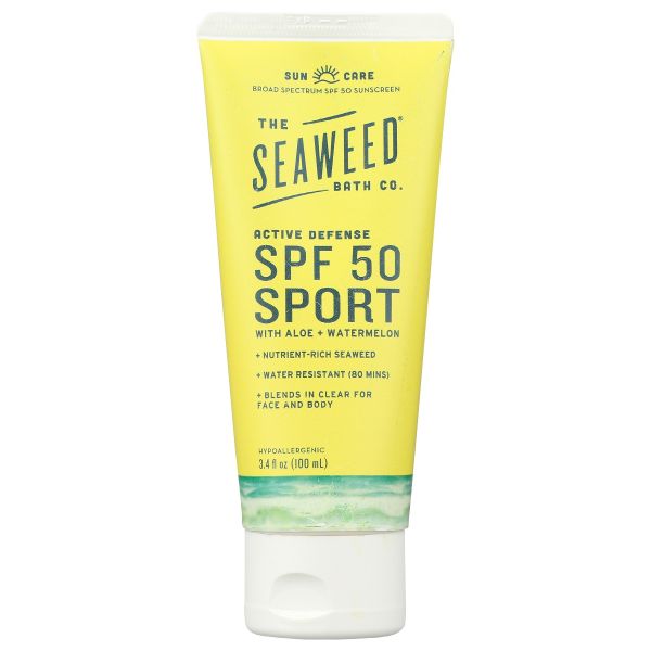 SEAWEED BATH COMPANY: Active Defense Spf 50 Sport Lotion, 3.4 oz