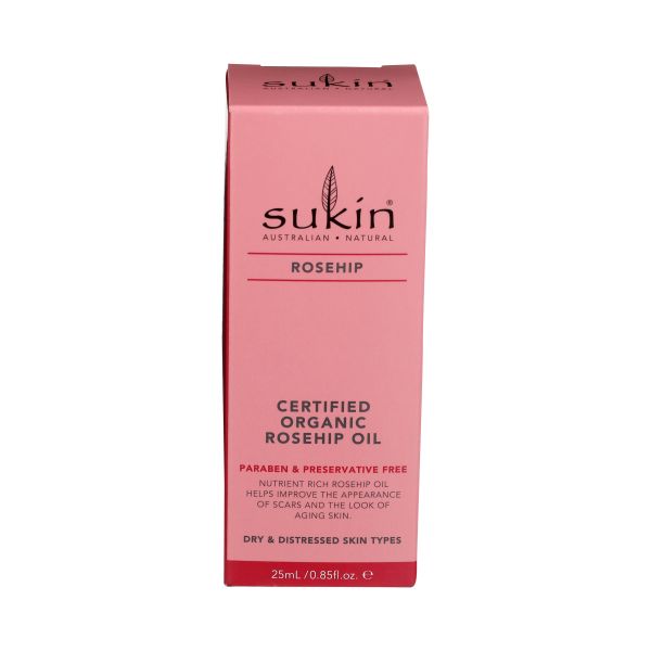 SUKIN: Certified Organic Rosehip Oil, 0.85 fo