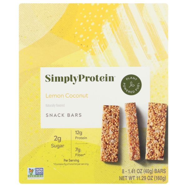 SIMPLYPROTEIN: Lemon Coconut Snack Bar 8Pk, 11.29 oz