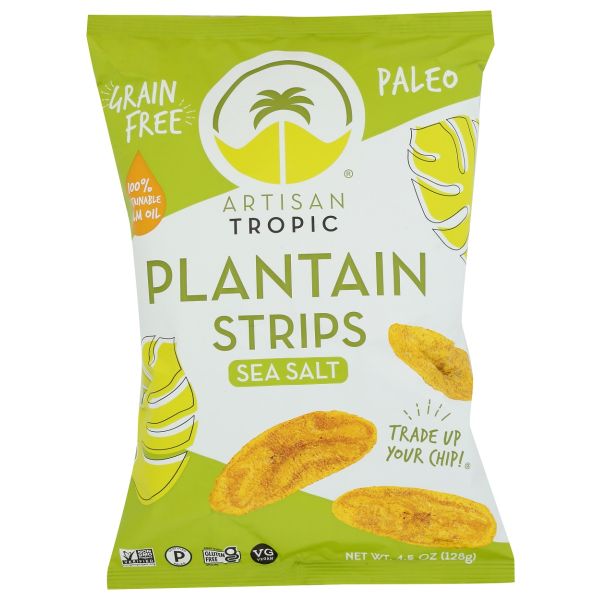 ARTISAN TROPIC: Plantain Strips Sea Salt, 4.5 oz