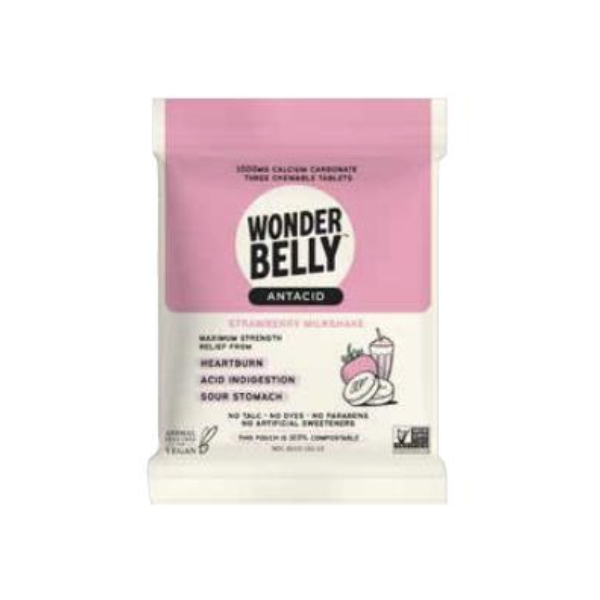 WONDERBELLY: Antacid Strawberry Pkt, 3 pc