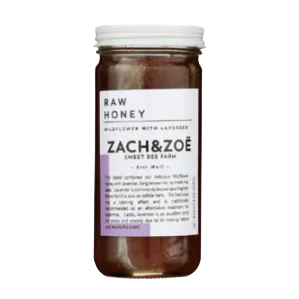 ZACH & ZOE SWEET BEE FARM: Wildflower Honey With Lavender, 8 oz