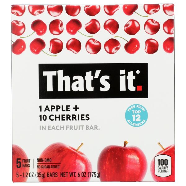 THATS IT: Apple Cherry Fruit Bar 5Pk, 6 oz