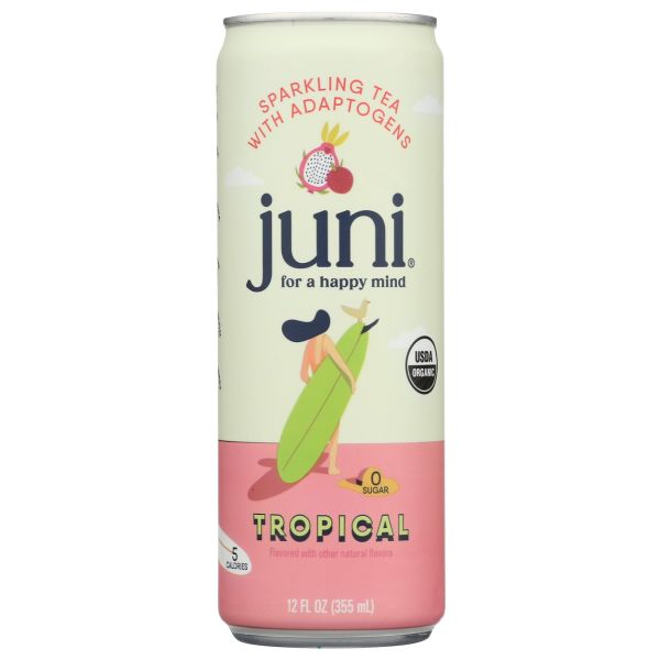 JUNI: Tropical Sparkling Tea With Adaptogens, 12 fo