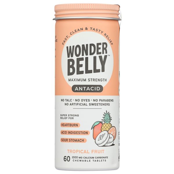 WONDERBELLY: Tropical Fruit Antacid, 60 tb