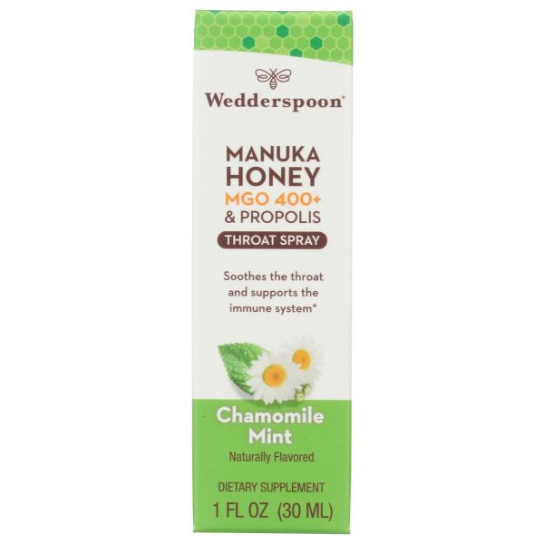 WEDDERSPOON: Propolis and Manuka Honey Throat Spray Chamomile and Mint, 1 fo