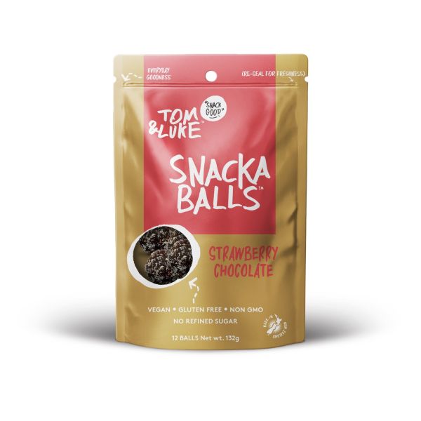 TOM AND LUKE: Dark Strawberry Chocolate Snackaballs, 3.5 oz