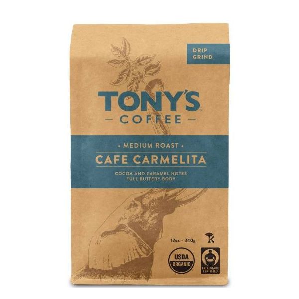 TONYS COFFEE: Carmelita Drip Grind Coffee, 12 oz