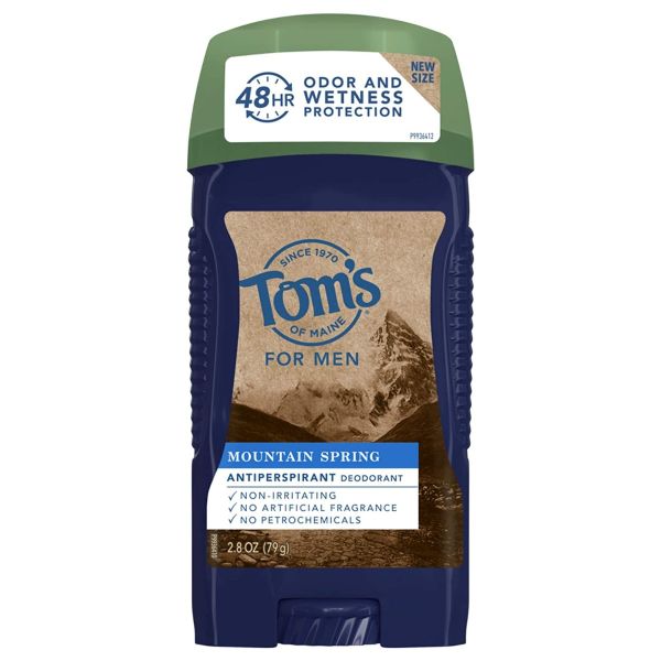 TOMS OF MAINE: Mountain Spring Antiperspirant Men Deodorant, 2.8 oz