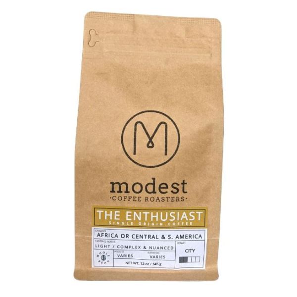 MODEST COFFEE ROASTERS: The Enthusiast Single Origin Coffee, 12 oz