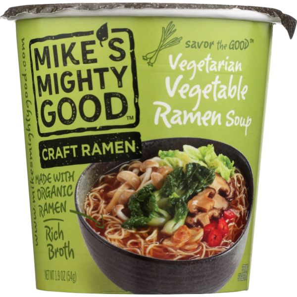 MIKES MIGHTY GOOD: Vegetarian Vegetable Ramen Cup, 1.9 oz