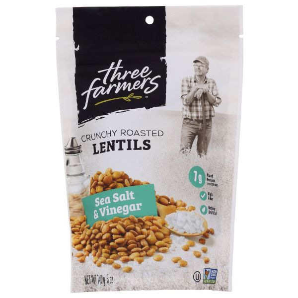 THREE FARMERS FOODS INC: Sea Salt and Vinegar Roasted Lentils, 140 gm
