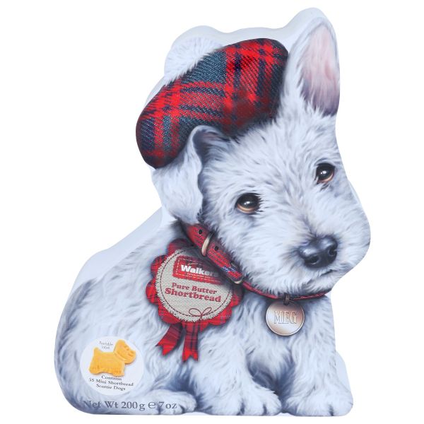 WALKERS: Wee Scottie Dog Shortbread Cookies Tin, 7 oz