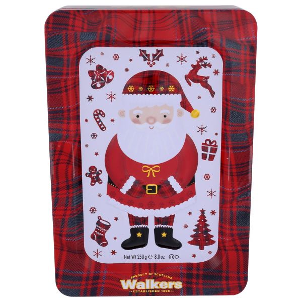 WALKERS: Santa Shortbread Cookies Tin, 8.8 oz