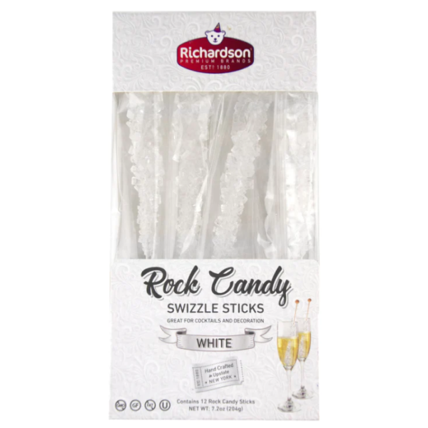 RICHARDSON BRANDS: Rock Candy Swizzle Sticks Wedding Box White 12Ct, 7.2 oz