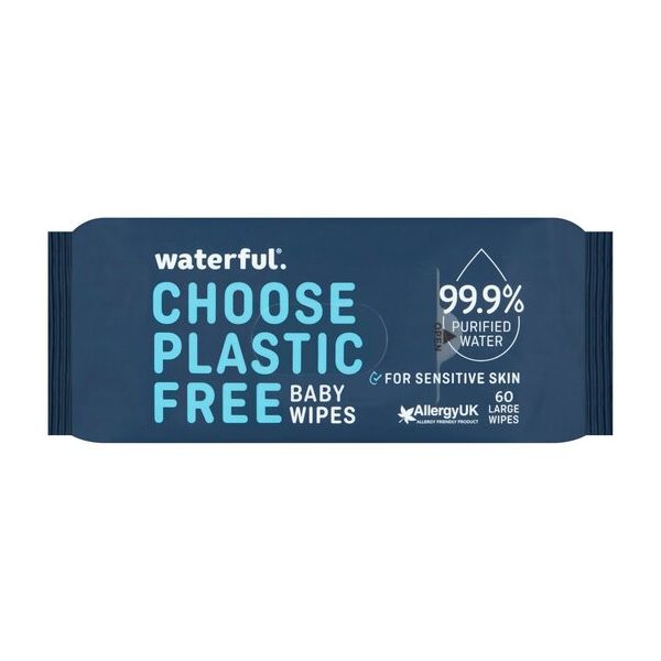 WATERFUL: Water Baby Wipes, 60 ea