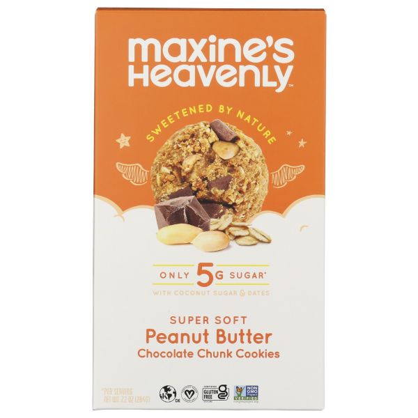 MAXINES HEAVENLY: Peanut Butter Chocolate Chunk Soft Baked Cookies, 7.2 oz