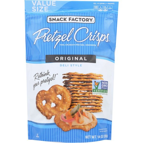 SNACK FACTORY: Original Pretzel Crisps, 14 oz